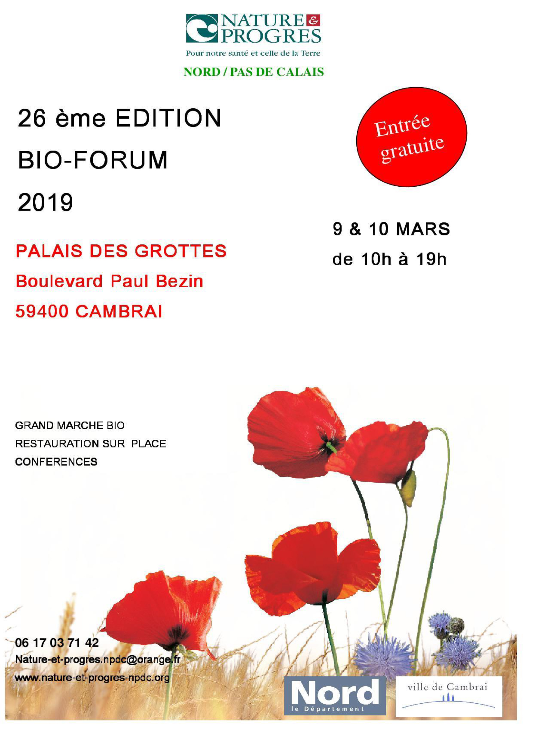 Le BIO-FORUM | 9 et 10 mars 2019